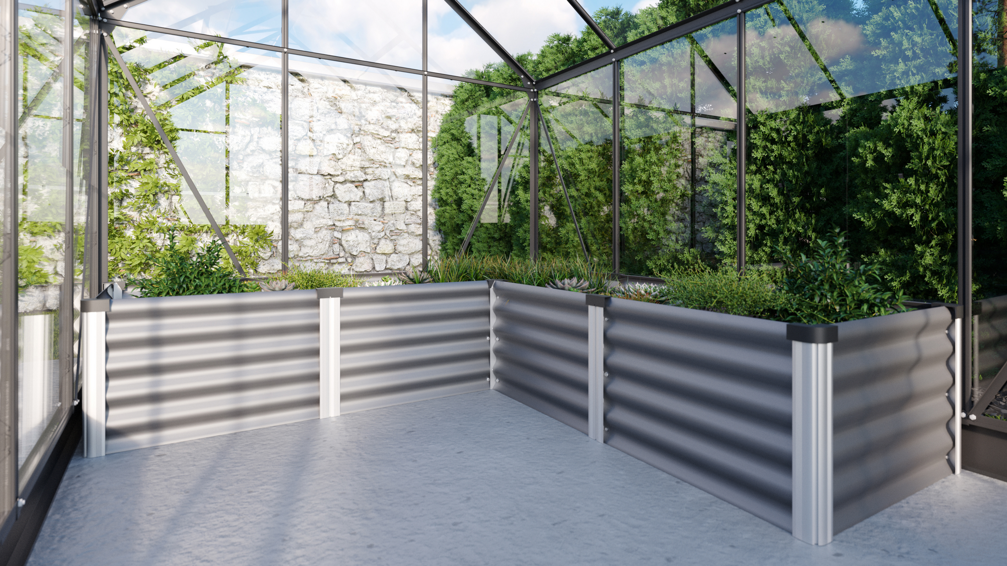 Vitavia Hochbeet 'Linus In & Out 401 M' 185 x 40 x 185 cm granitfarben