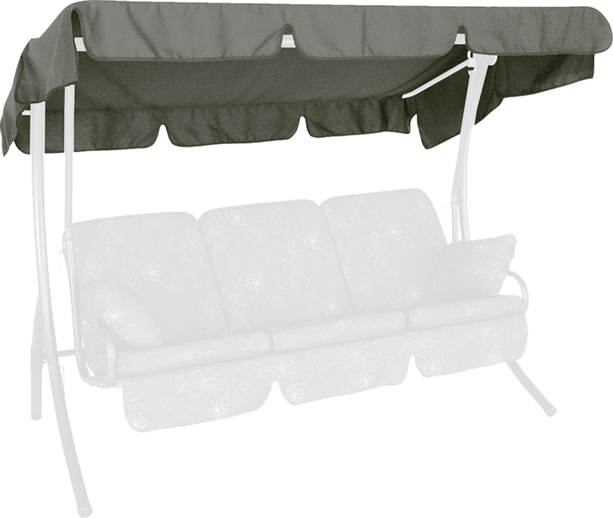 Angerer Freizeitmöbel Sonnendach für 3-Sitzer Hollywoodschaukel Swingtex dunkelgrau 210 x 145 cm