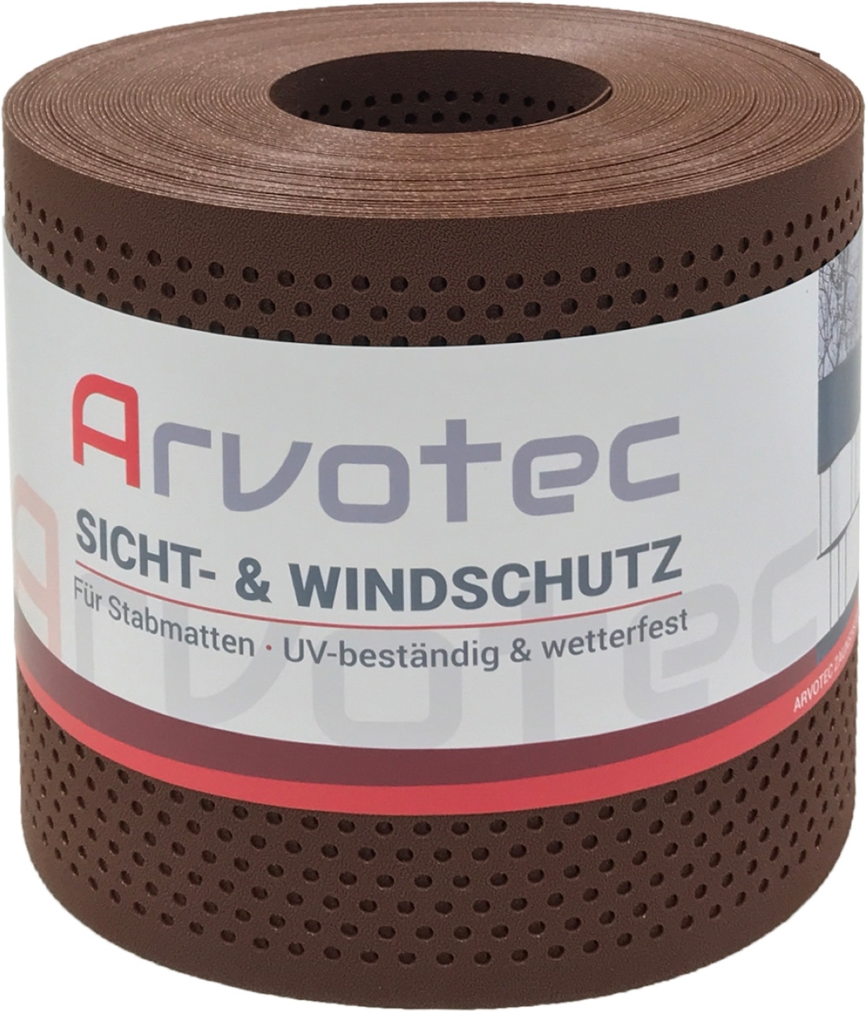 Thumbnail - Arvotec Sichtschutzstreifen 'Exclusive' nussbraun gelocht 2500 x 19 cm, für Stabmattenzaun