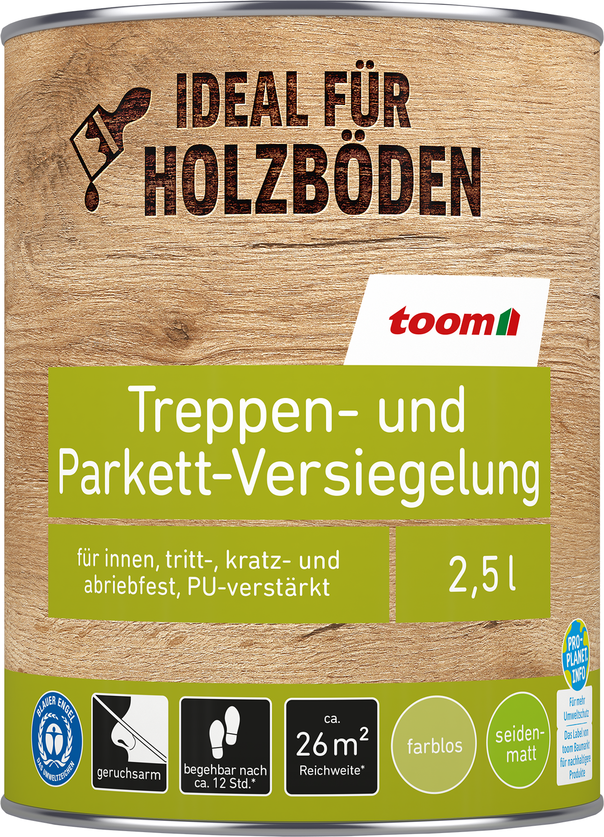 toom Treppen- und Parkett-Versiegelung transparent 2,5 l