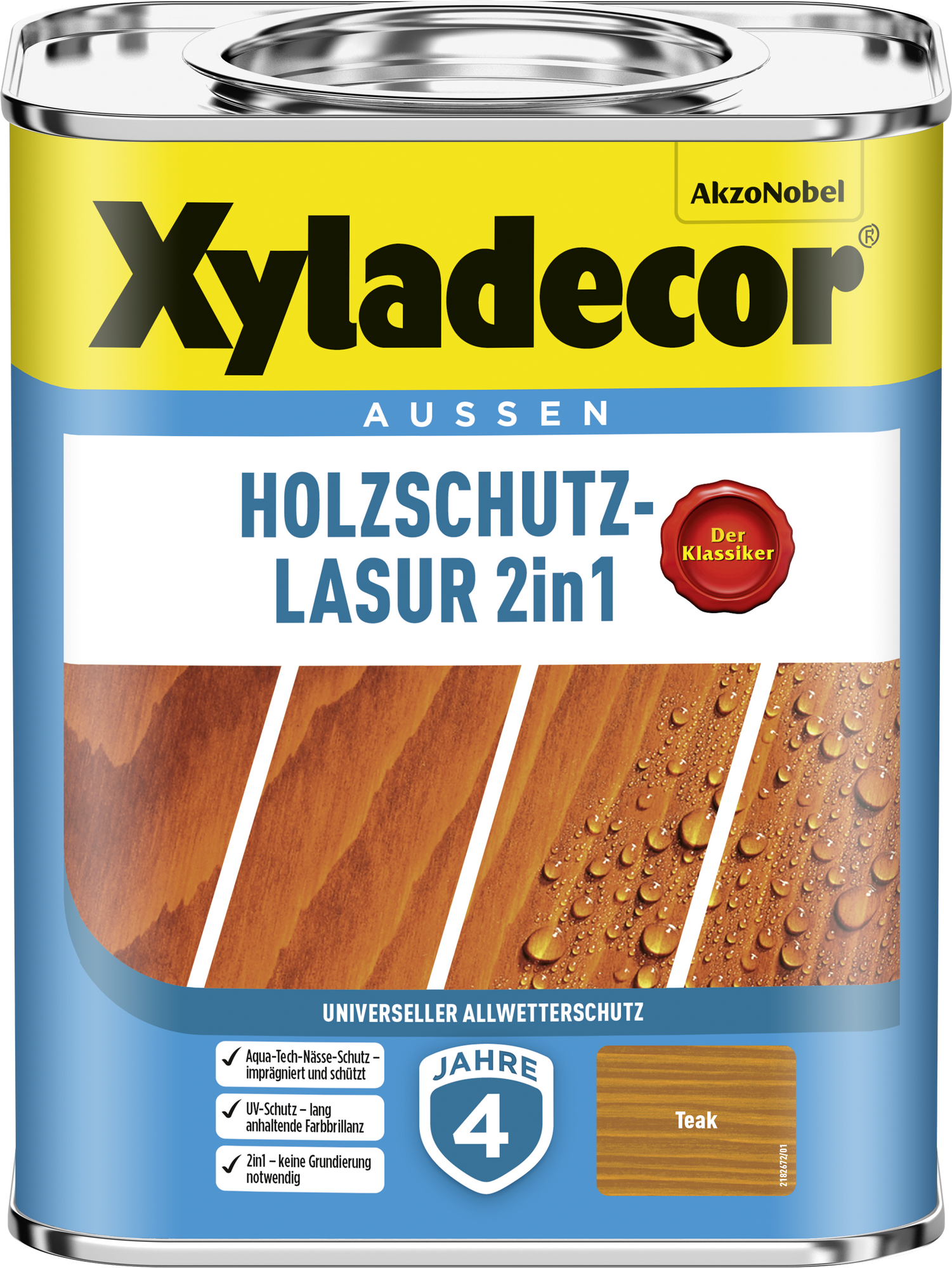 Xyladecor 2in1 Holzschutzlasur teakfarben 750 ml