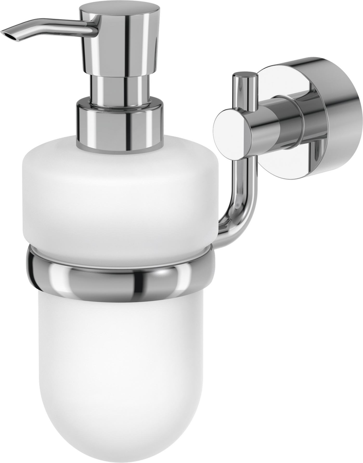 Lenz Seifenspender 'Pisa' wandhängend rund verchromt/weiß