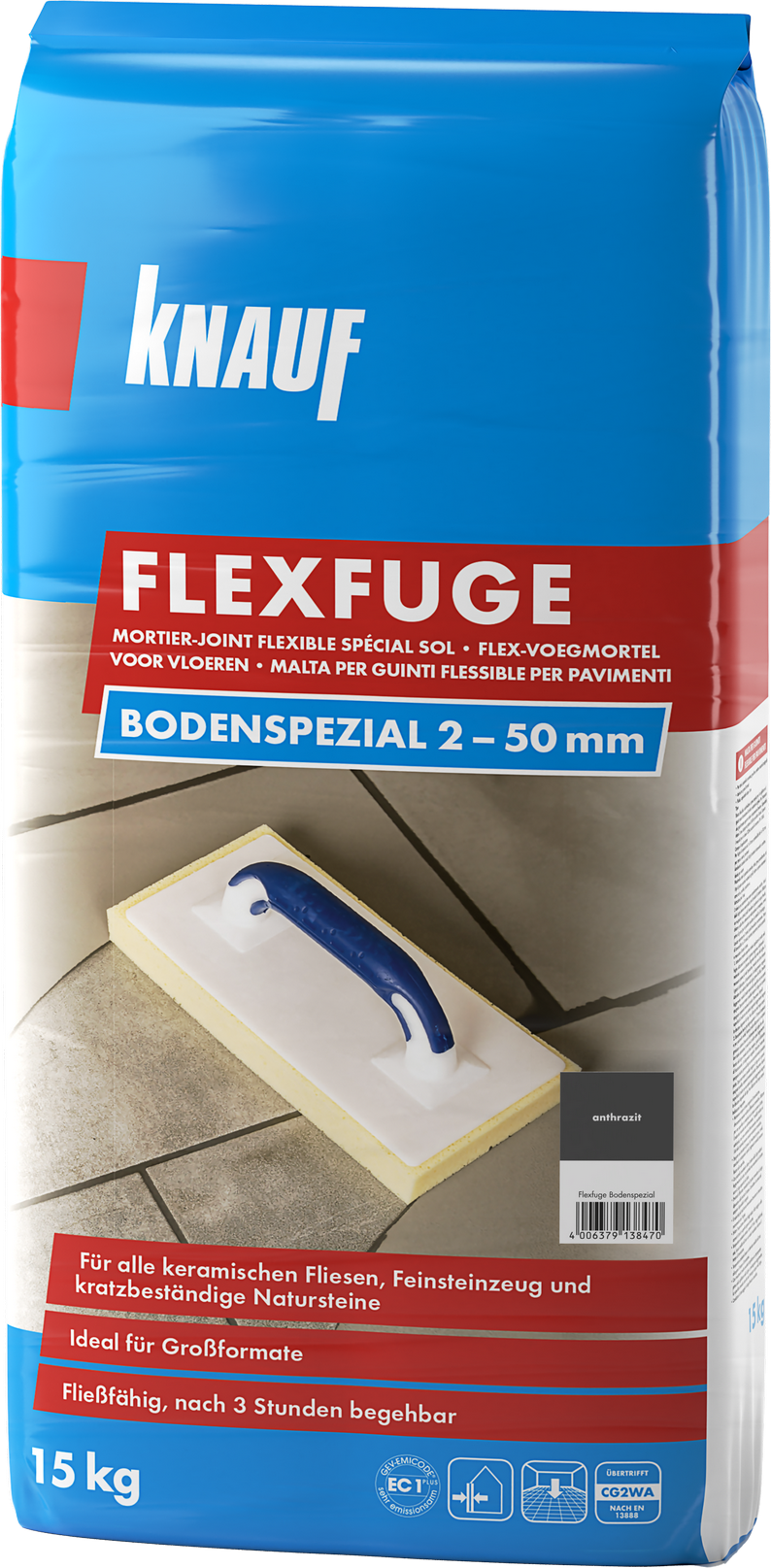 Thumbnail - Knauf Flexfuge 'Bodenspezial' anthrazit 15 kg