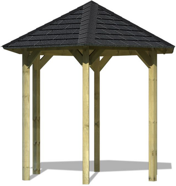 Karibu Pavillon 'Lissabon' naturfarben Ø 299 x 280 cm