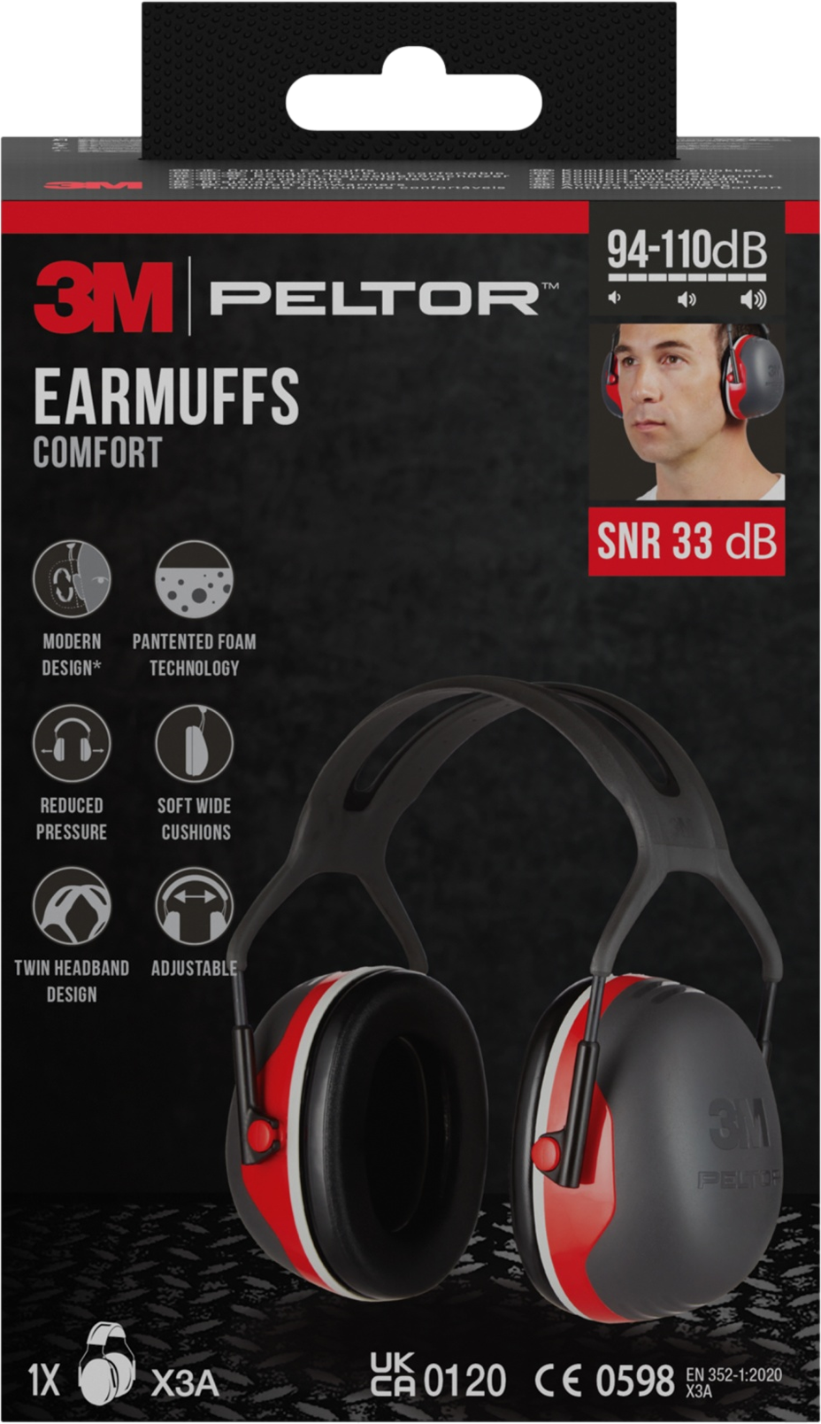 3M Komfort-Kapselgehörschutz 'Peltor™ X3A' SNR-Wert 33 dB