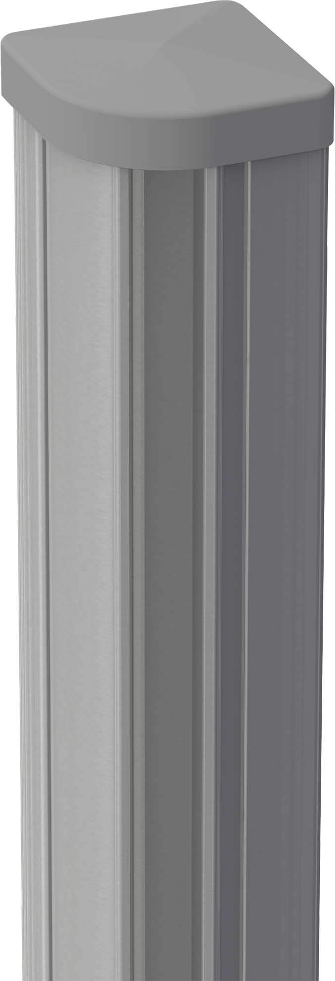 GroJa Eckpfosten Steckzaun variabel Aluminium silbergrau 9 x 9 x 190 cm