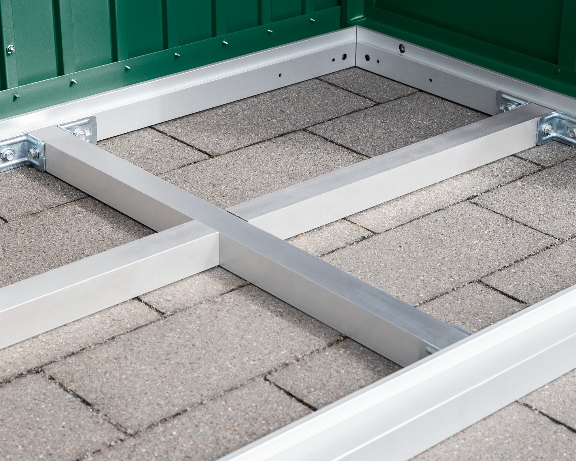 EcoStar Unterkonstruktion 'GH2 Typ1' Stahl 224,3 x 94,1 x 4 cm für Riffelblech-Boden