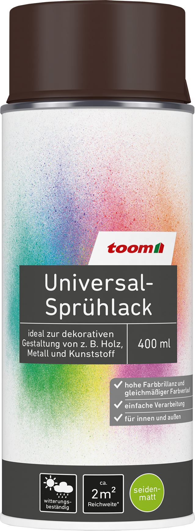 Thumbnail - toom Universal-Sprühlack 'Edelbraun' schokobraun seidenmatt 400 ml