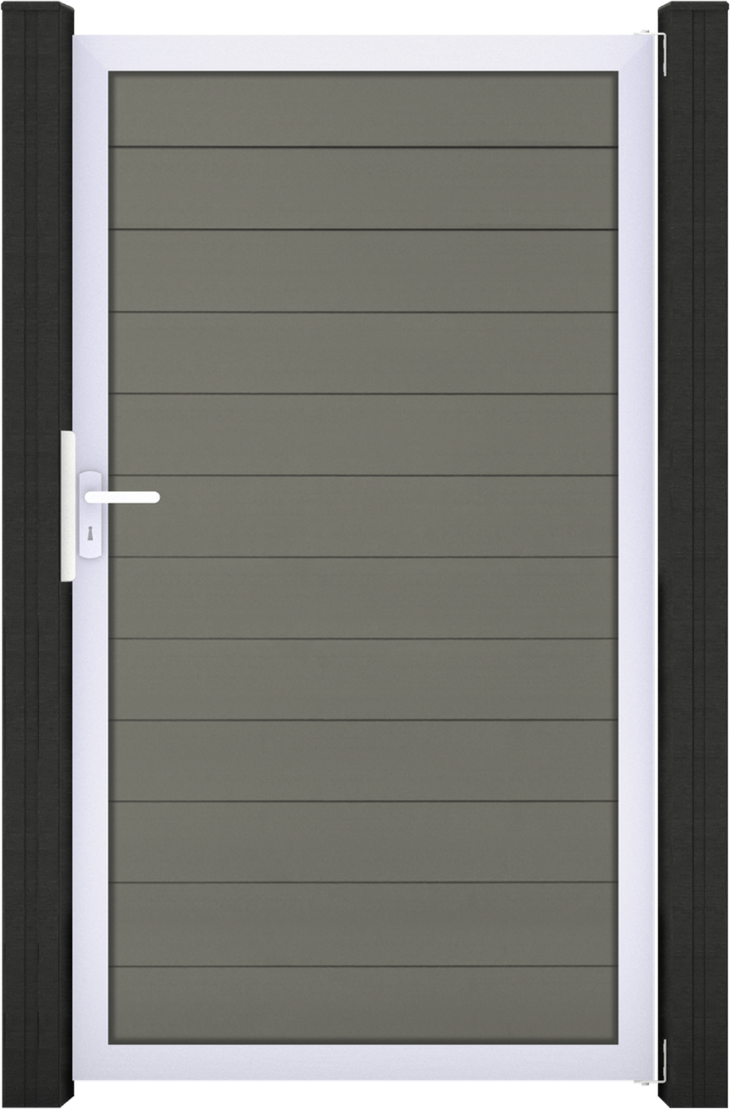 GroJa Einzeltor 'Solid' BPC/Aluminium sandfarben/silber 100 x 180 cm