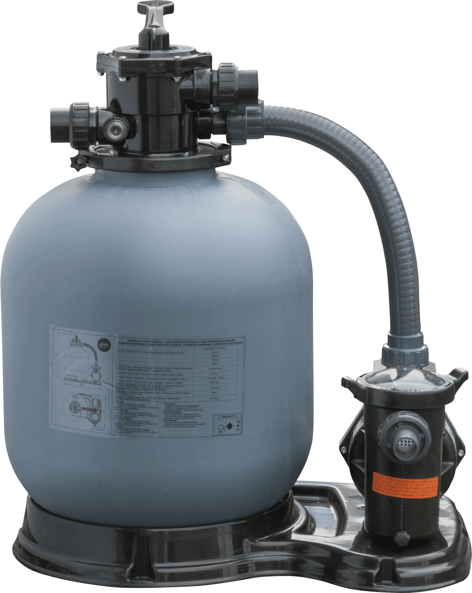 GRE Sandfilteranlage grau 10 m³/h