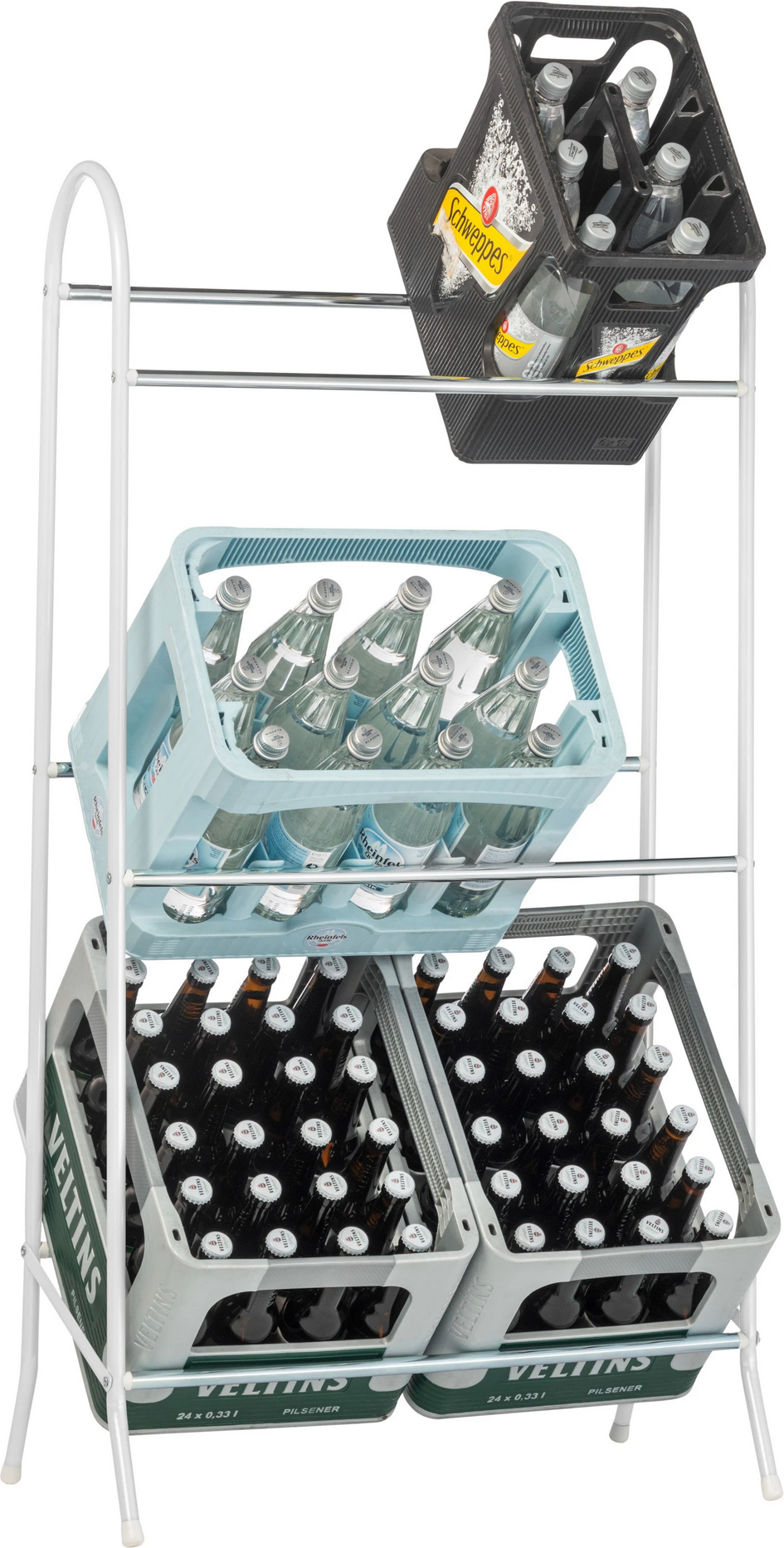 SCHULTE Regalwelt Getränkekistenregal 118 x 41 x 61 cm, silber