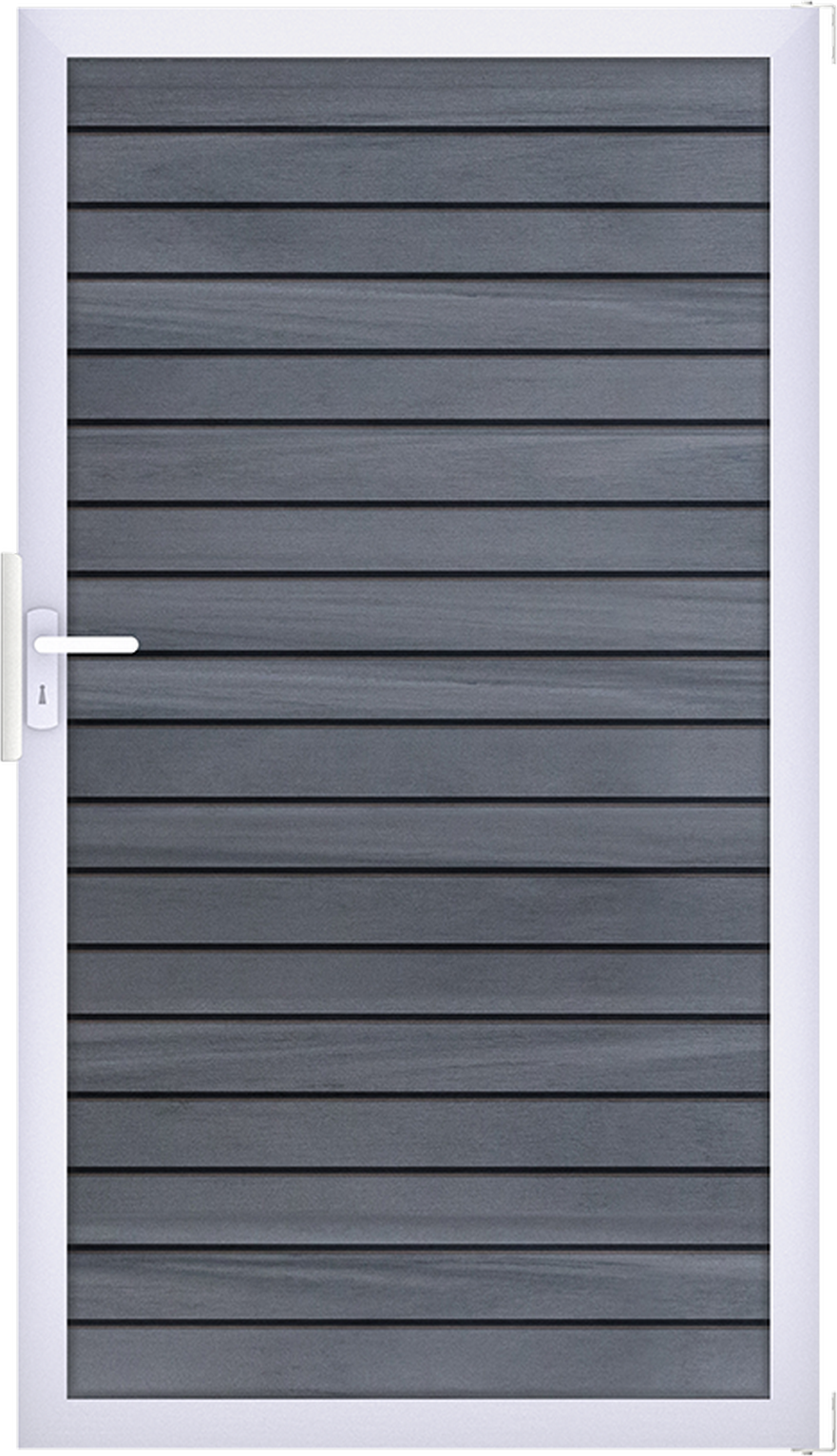 GroJa Einzeltor 'Solid Rhombus' BPC/Aluminium steingrau/silber 100 x 180 cm