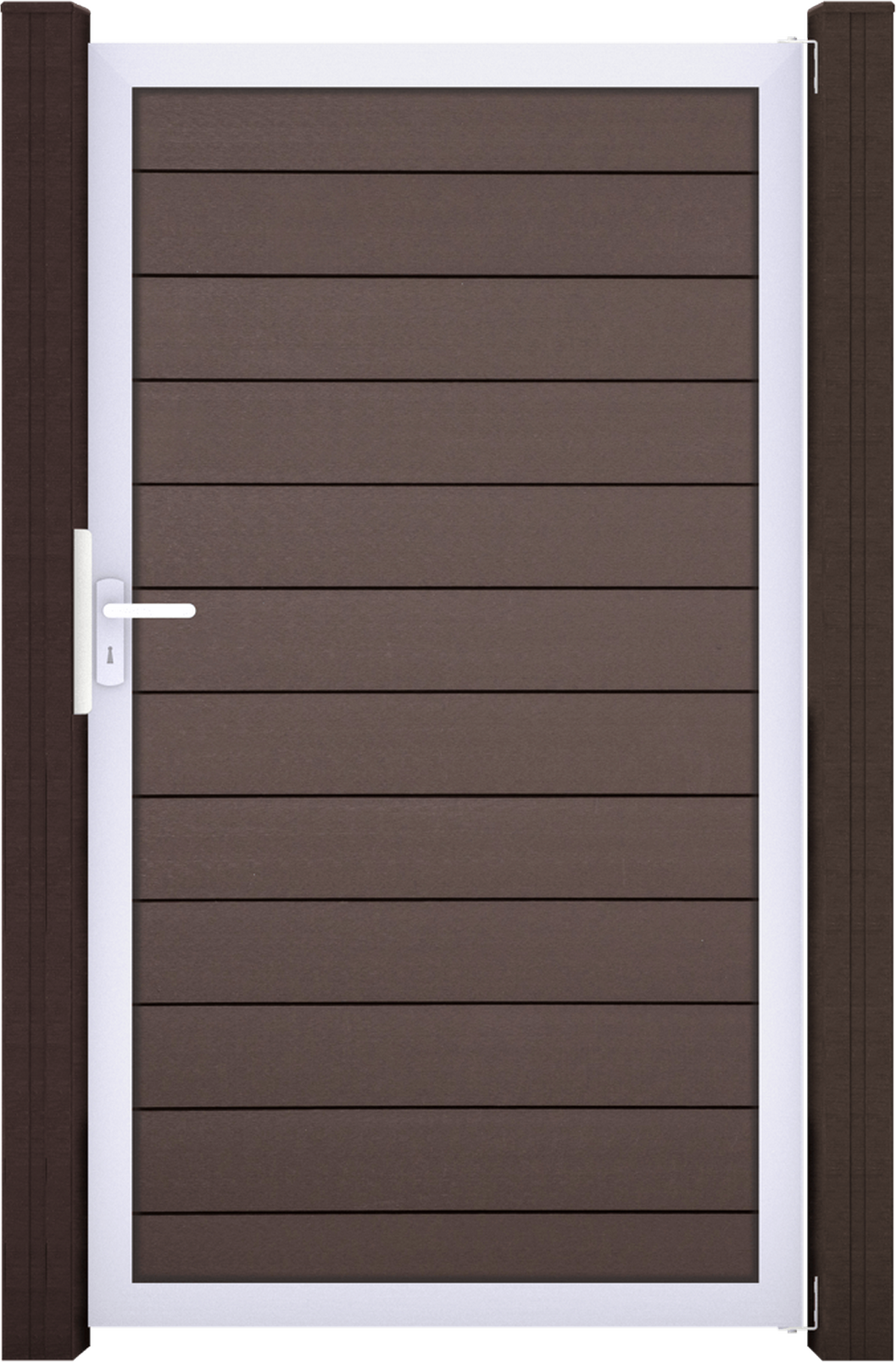 GroJa Einzeltor 'Solid' BPC/Aluminium braun/silber 100 x 180 cm