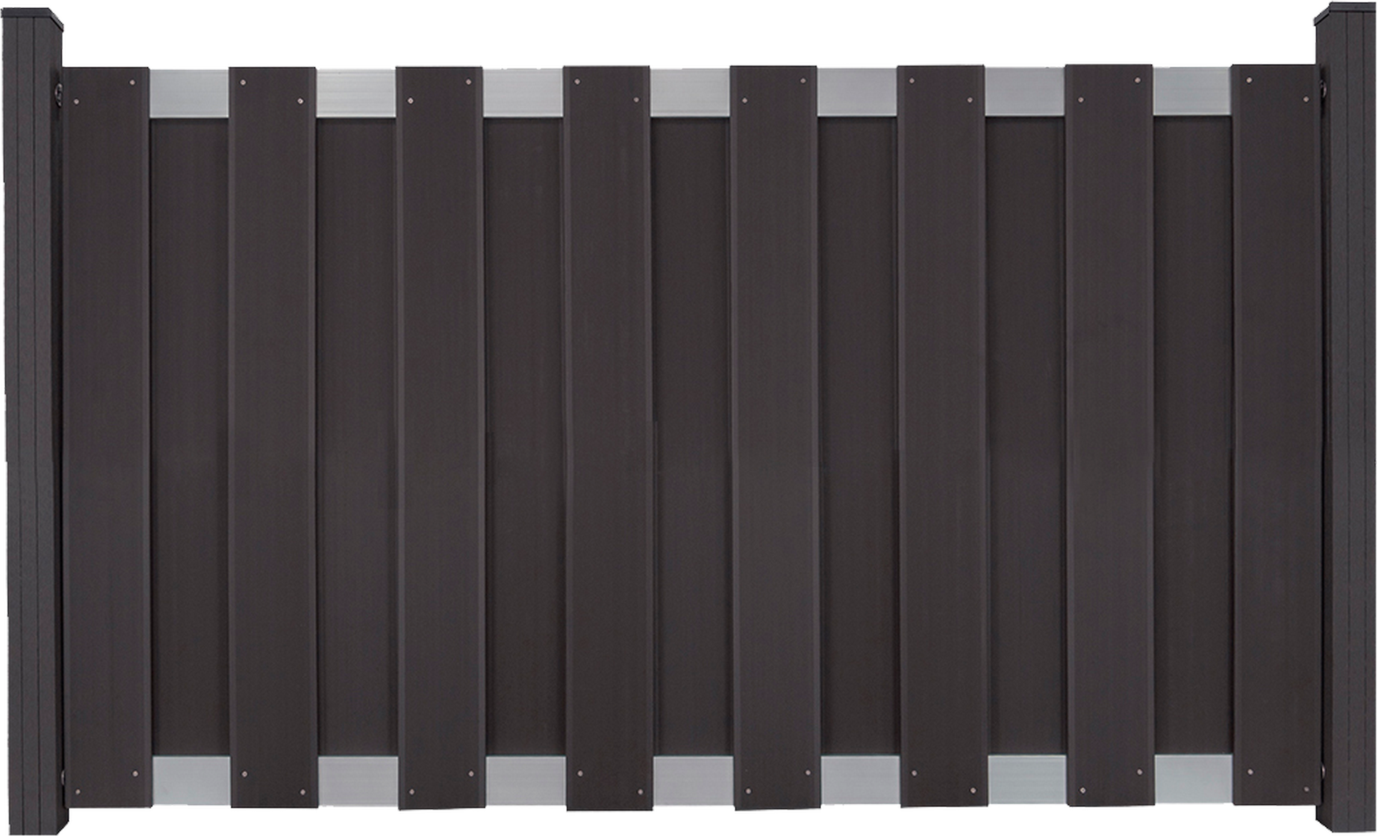 GroJa Zaunelement 'Fertigzaun Vorgarten' BPC/Aluminium anthrazitgrau/silber 180 x 90 x 3,2 cm