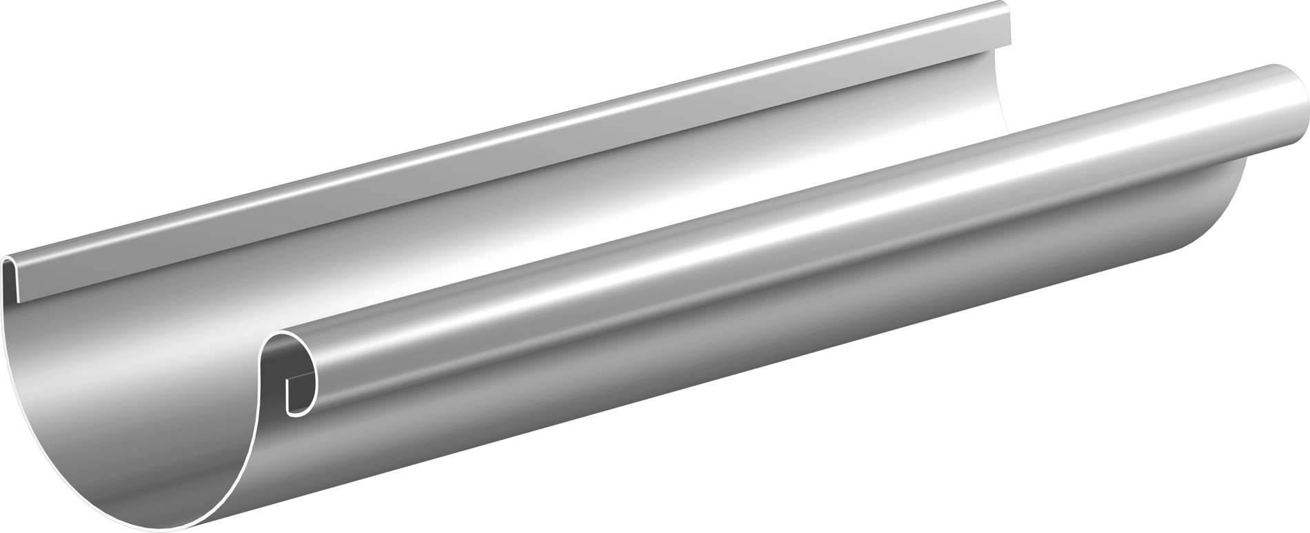 Sarei Dachrinne halbrund silber RG 75 200 cm