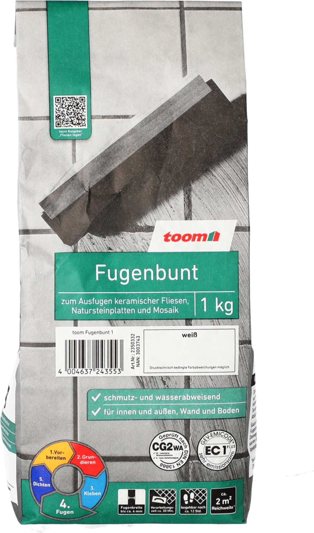 Fugenbunt weiss 1 kg toom