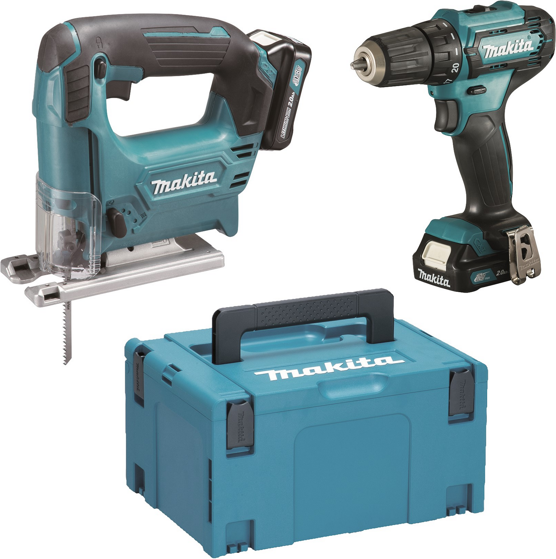 Makita Combo Kit 'CLX237SAJ' mit Bohrschrauber 'DF333DZ' und Stichsäge 'JV101DZ', 6-teilig