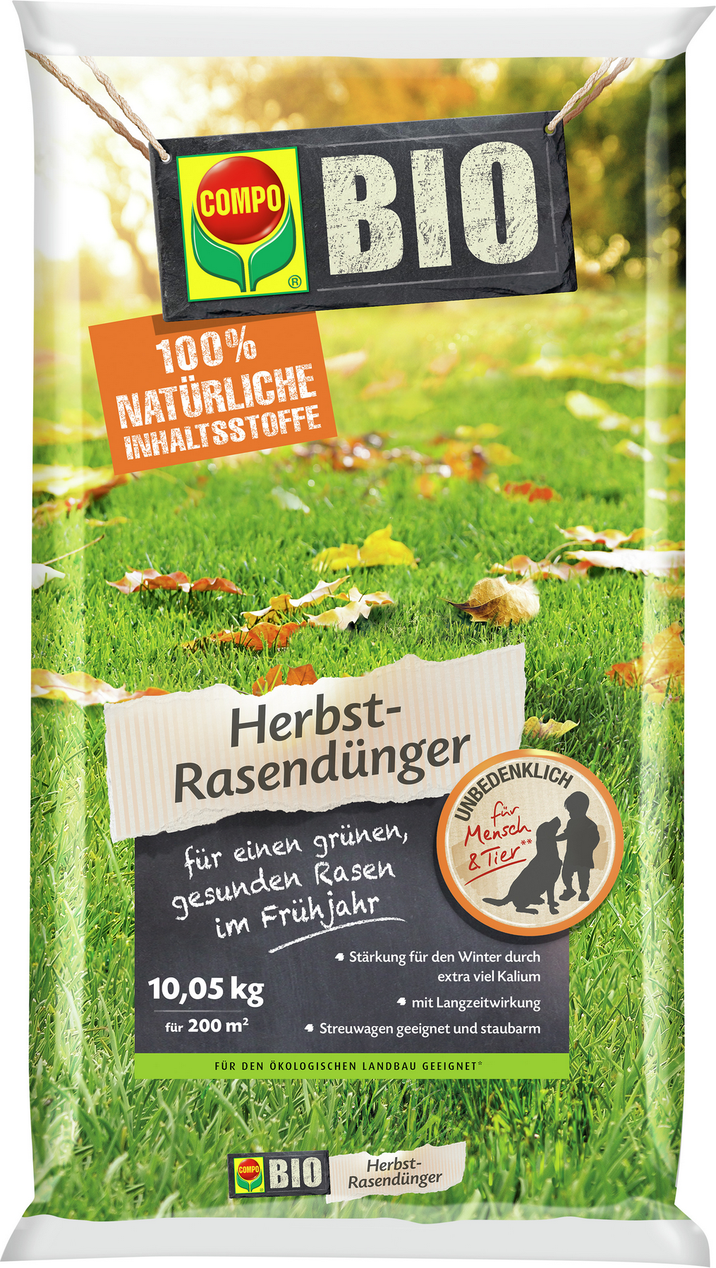 Compo Bio Herbst-Rasendünger 10,05 kg für ca. 200 m²