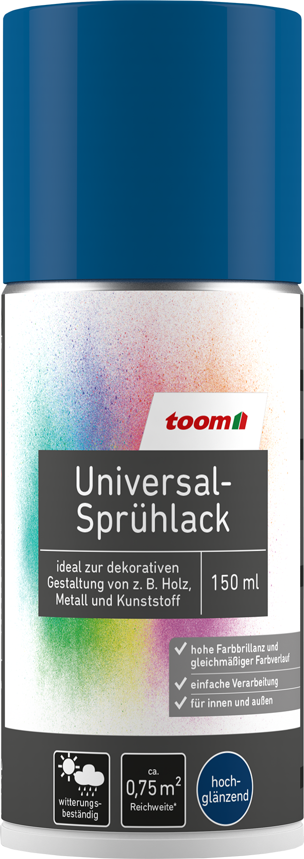Thumbnail - toom Universal-Sprühlack 'Blaupause' enzianblau glänzend 150 ml