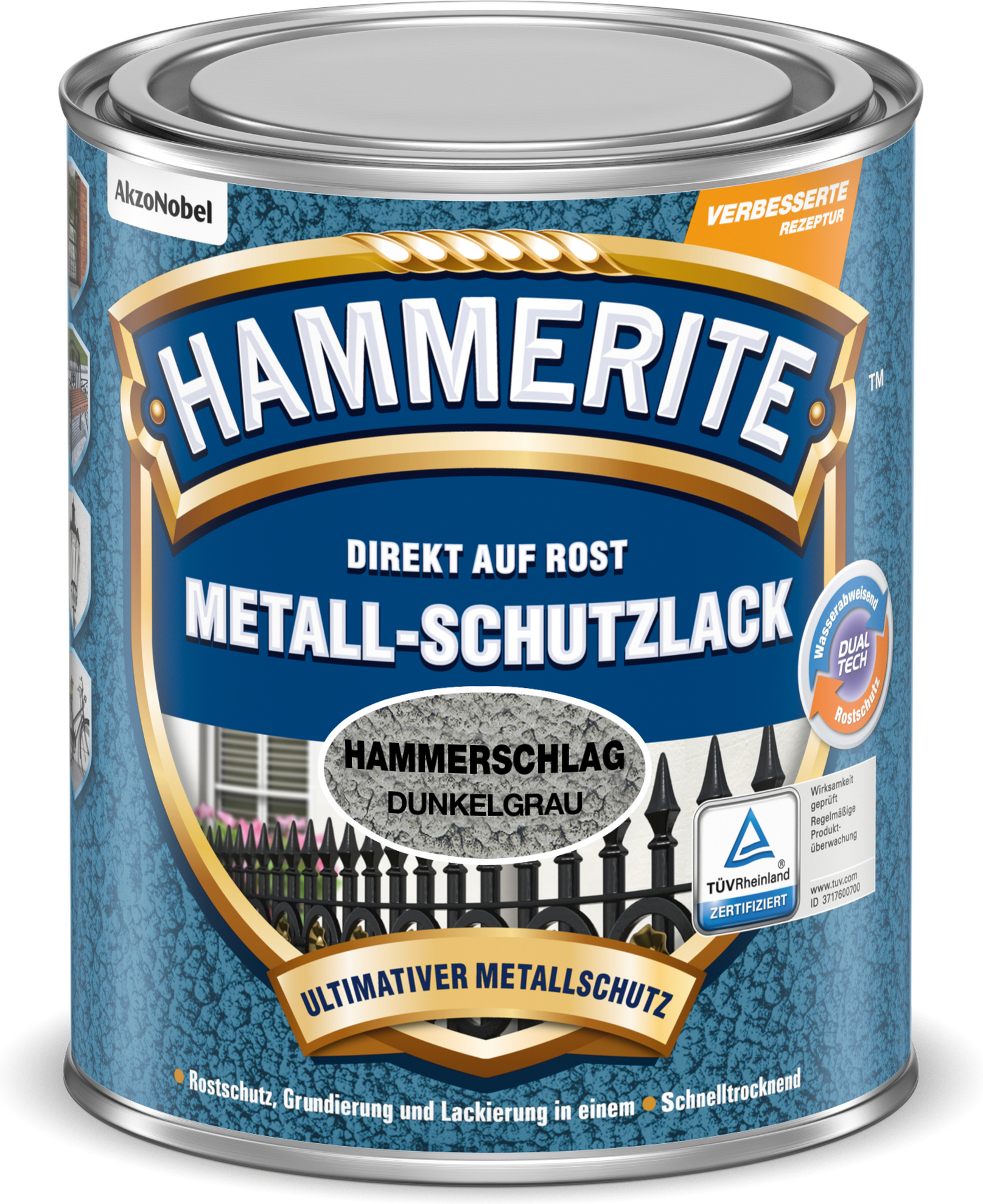 Thumbnail - Hammerite Metallschutzlack Hammerschlag-Effekt dunkelgrau 750 ml