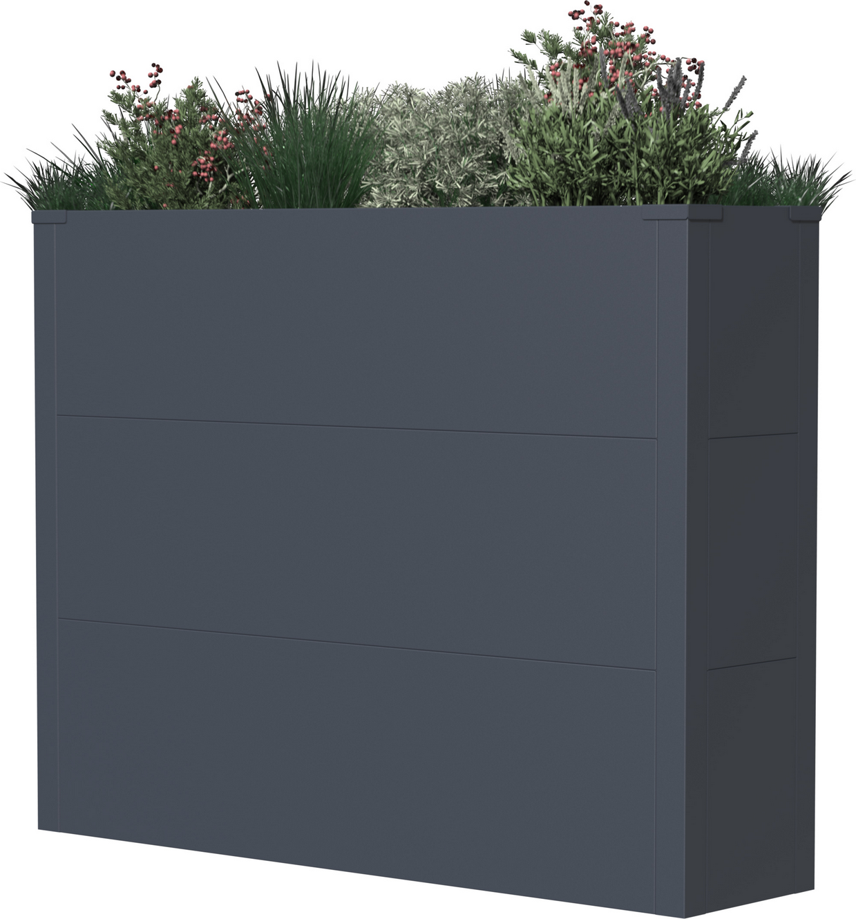 Westmann Pflanzkübel 'Talus XL' Stahl anthrazit 100 x 25 x 77 cm