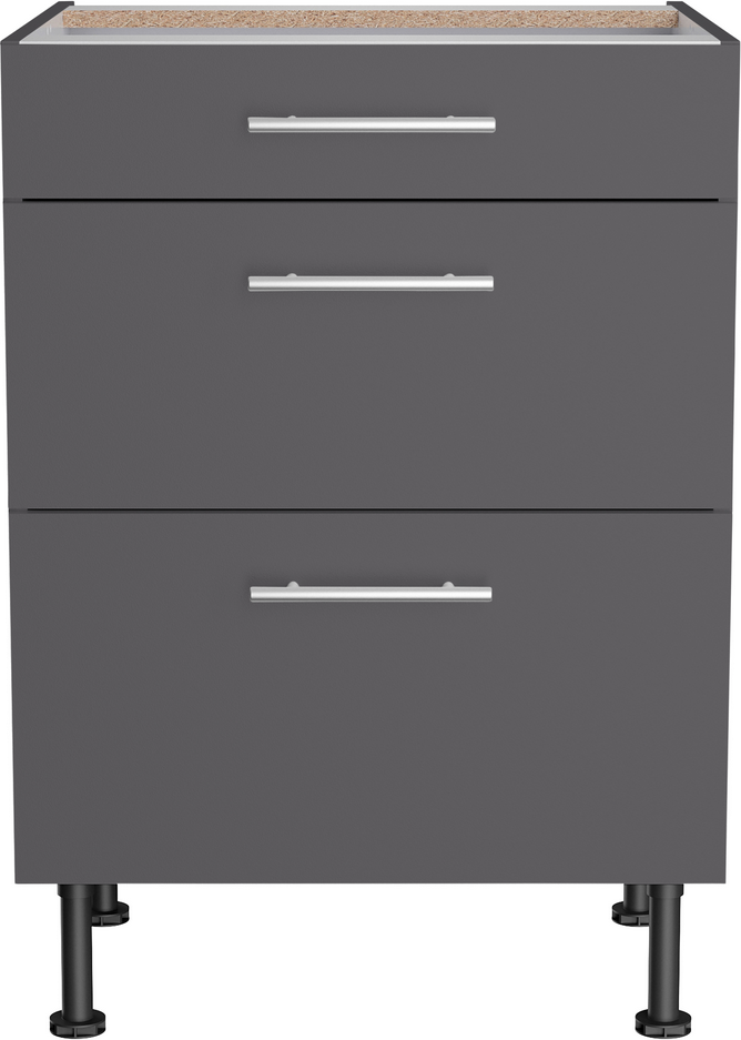 OPTIFIT Unterschrank mit 3 Auszügen 'OPTIkomfort Ingvar420' anthrazit matt 60 x 87 x 58,4 cm