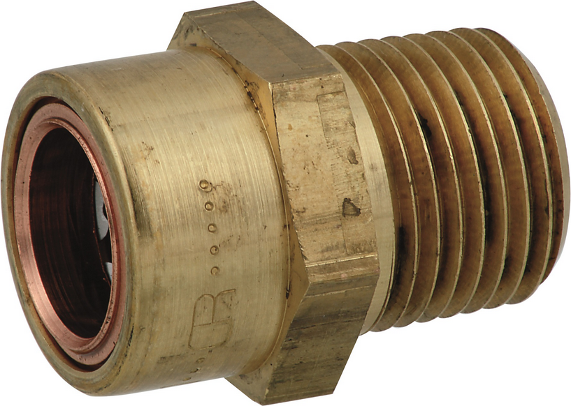 Thumbnail - Kirchhoff Übergangsnippel Messing blank Ø 15 mm x 1/2" Außengewinde