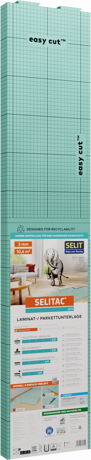 Laminat- und Parkettunterlage 'Selitac pro' 3 mm, 1 x 10 m, 12,5 m²