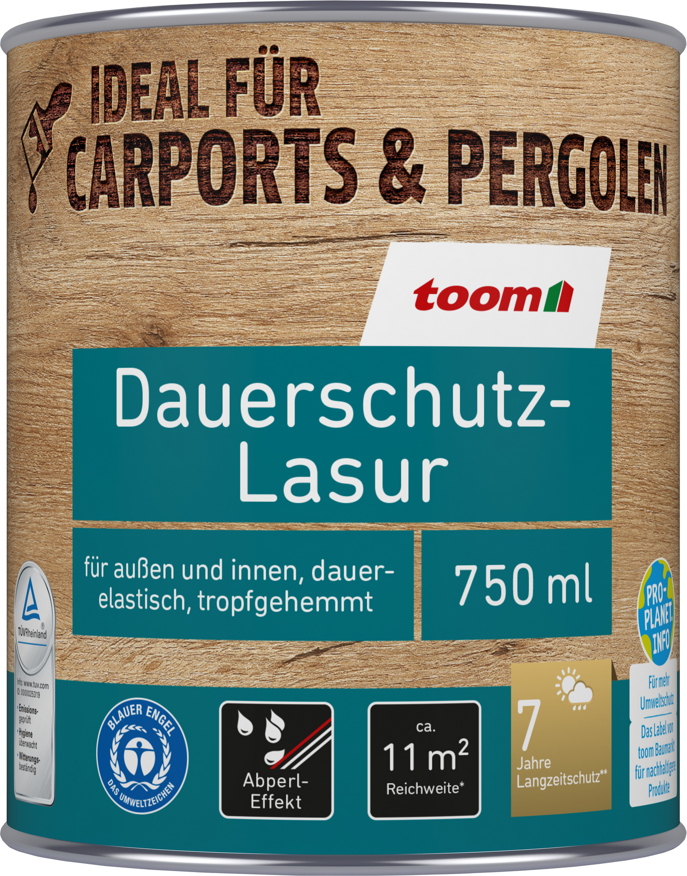 toom Dauerschutzlasur mahagonifarben 750 ml