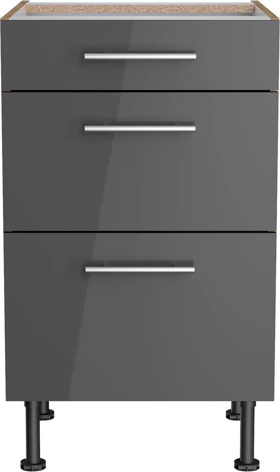 Thumbnail - OPTIFIT Unterschrank mit 3 Auszügen 'Optikomfort Jonte984' anthrazit/eichefarben 50 x 87 x 58,4 cm