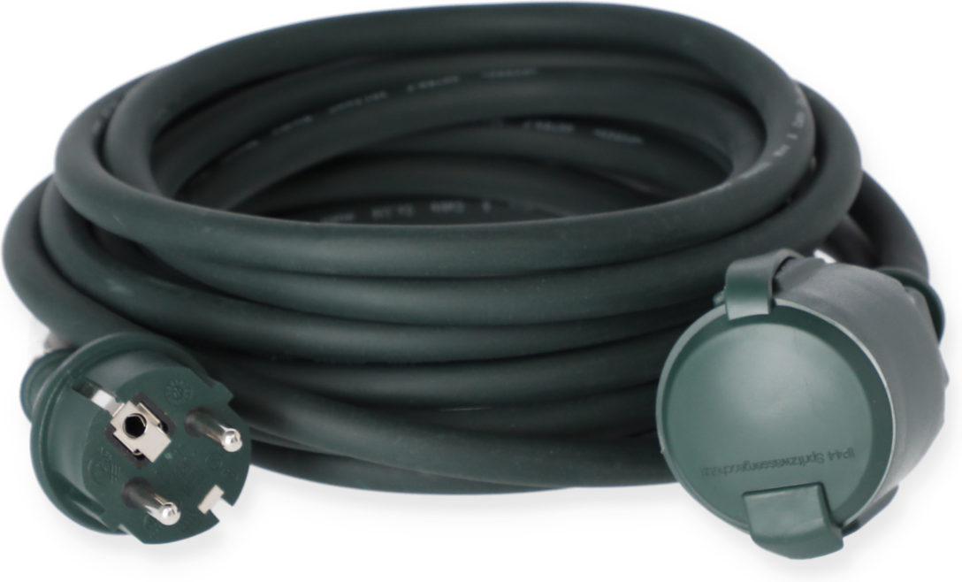 Außen-Verlängerungskabel H07RN-F 3G 1,5 mm² grün 1-fach 5 m
