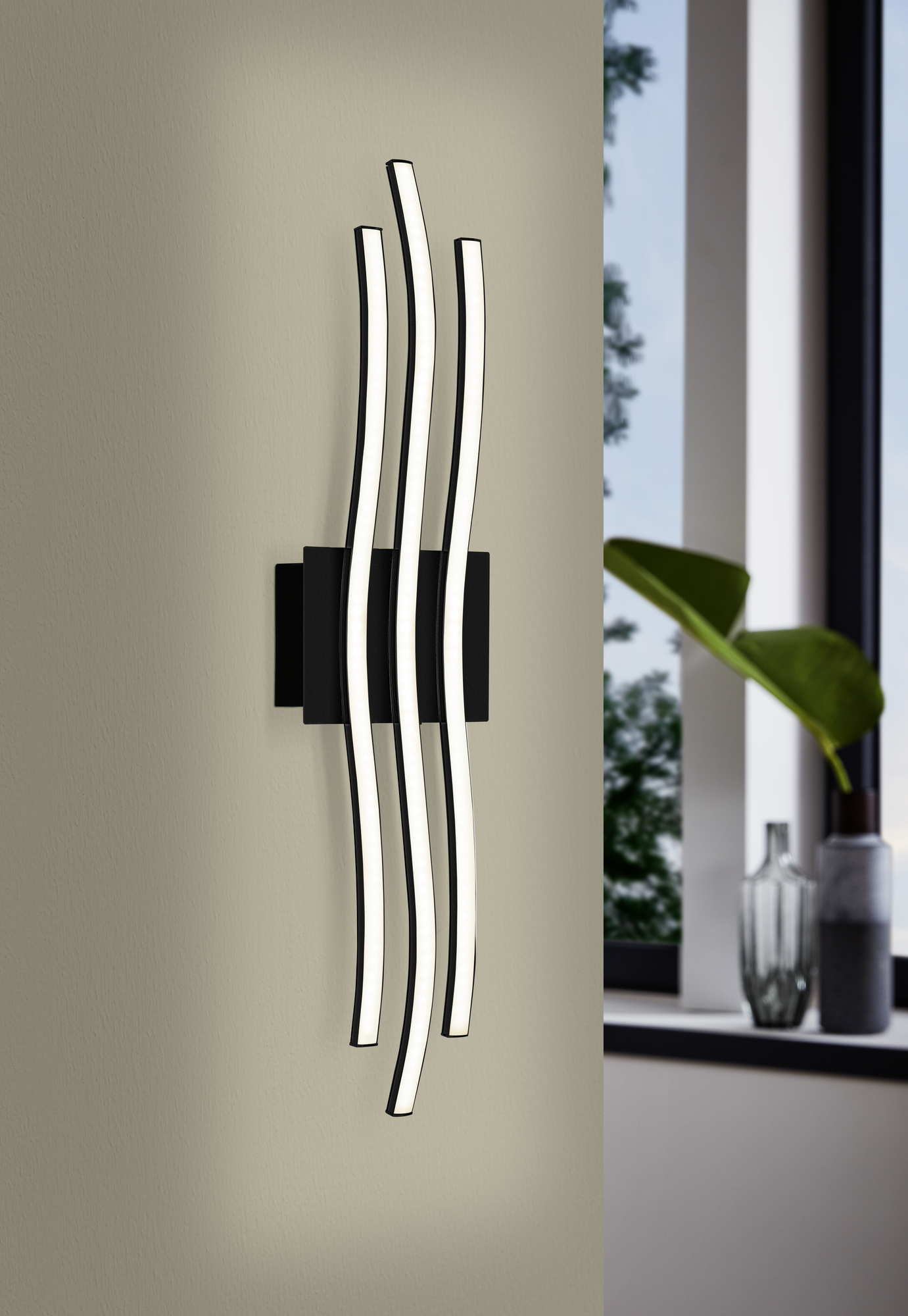 EGLO LED-Wand- und Deckenleuchte 'Roncade 1' schwarz 13 x 4,5 cm