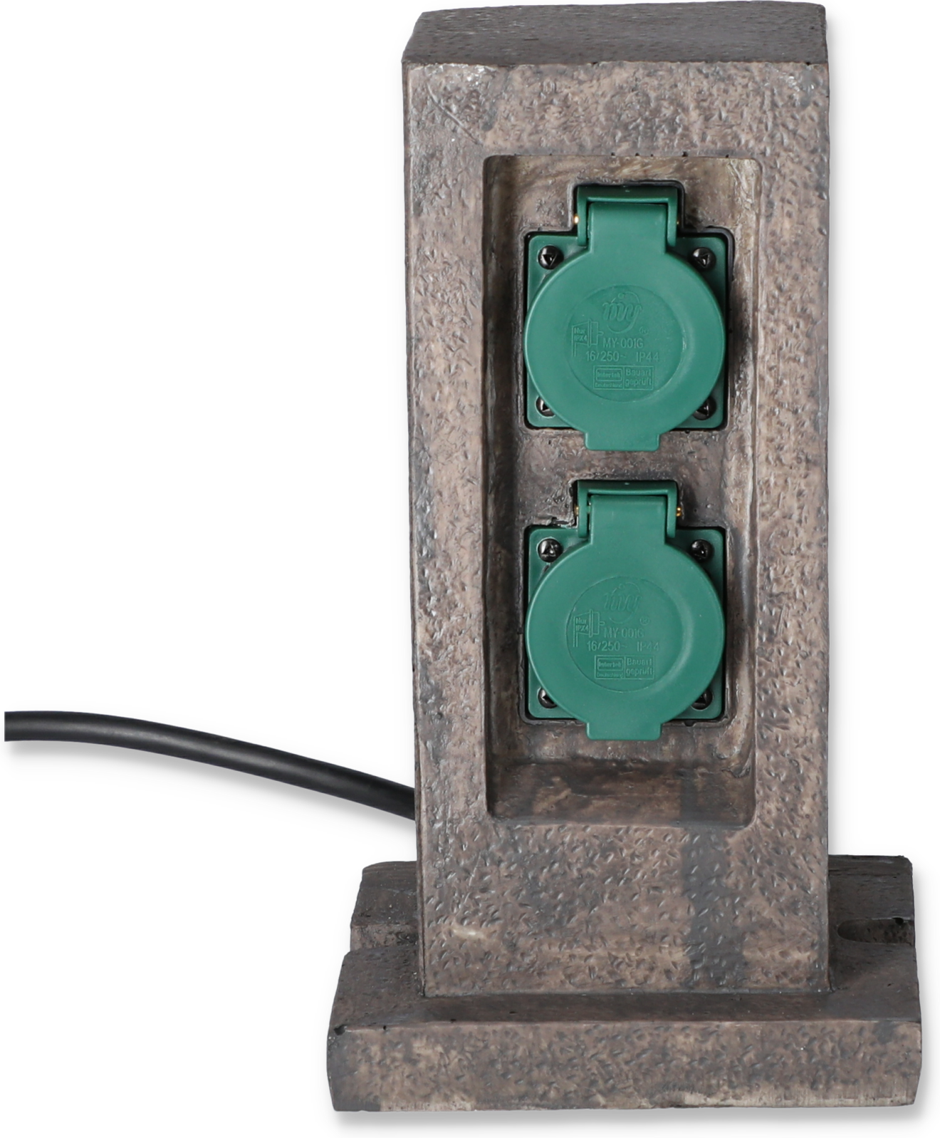 Gartensteckdose 2-fach mit Zeitschaltuhr grau, 1,5 m