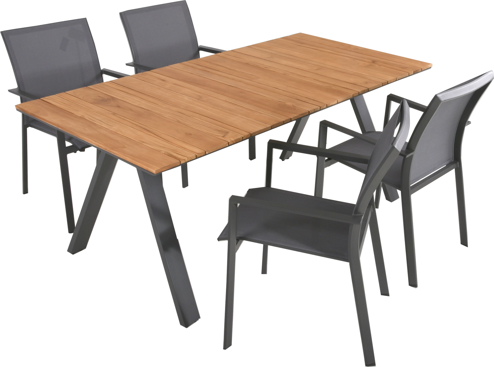 Garden Pleasure Gartenmöbel-Set 'Davina' anthrazit 5-teilig