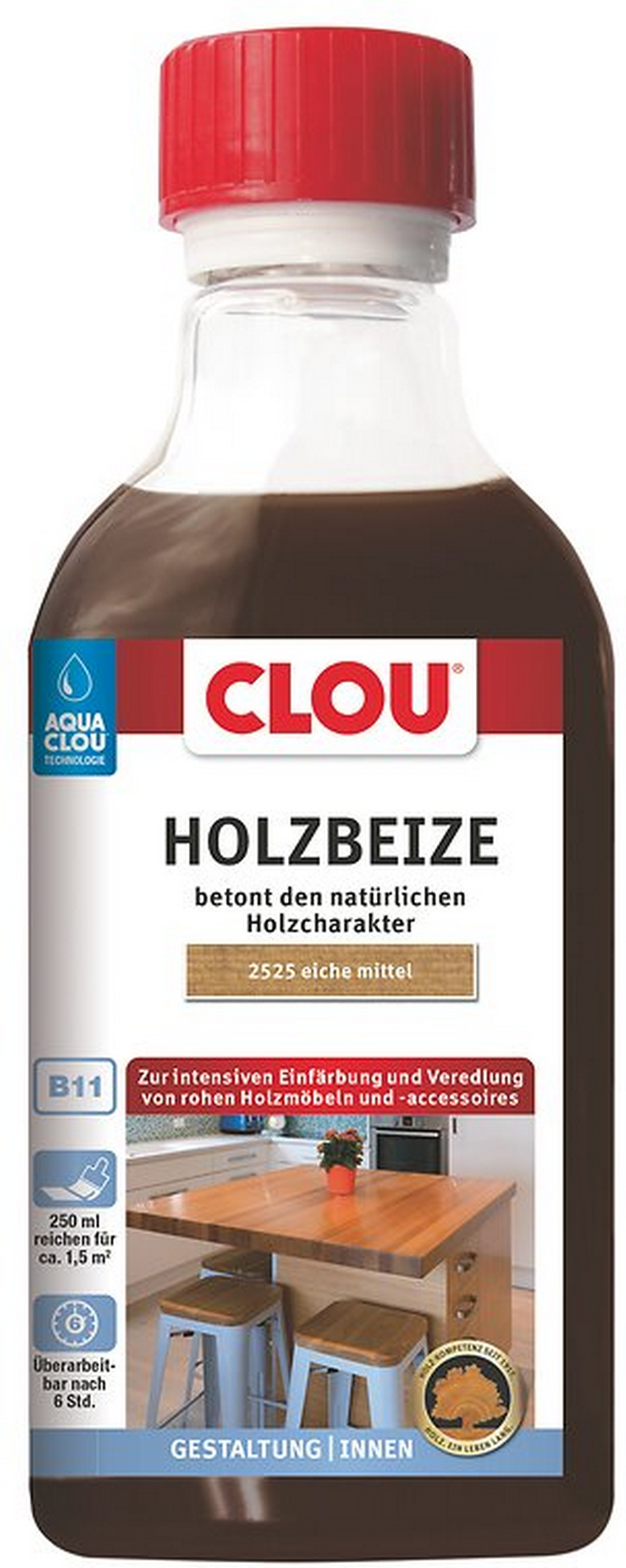 Clou Holzbeize eichefarben mittel 250 ml