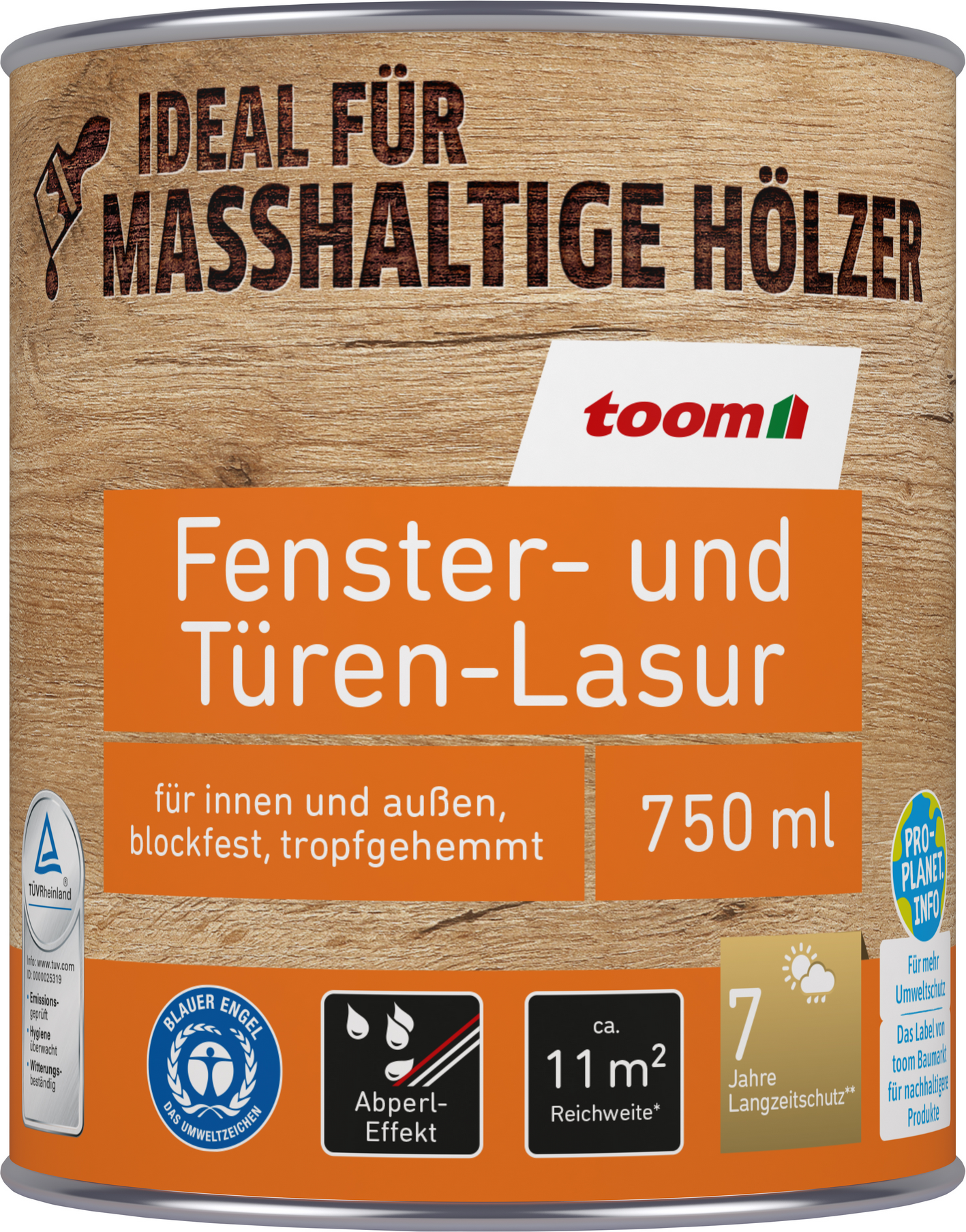 toom Fenster- und Türen-Lasur nussbaumfarben dunkel 750 ml