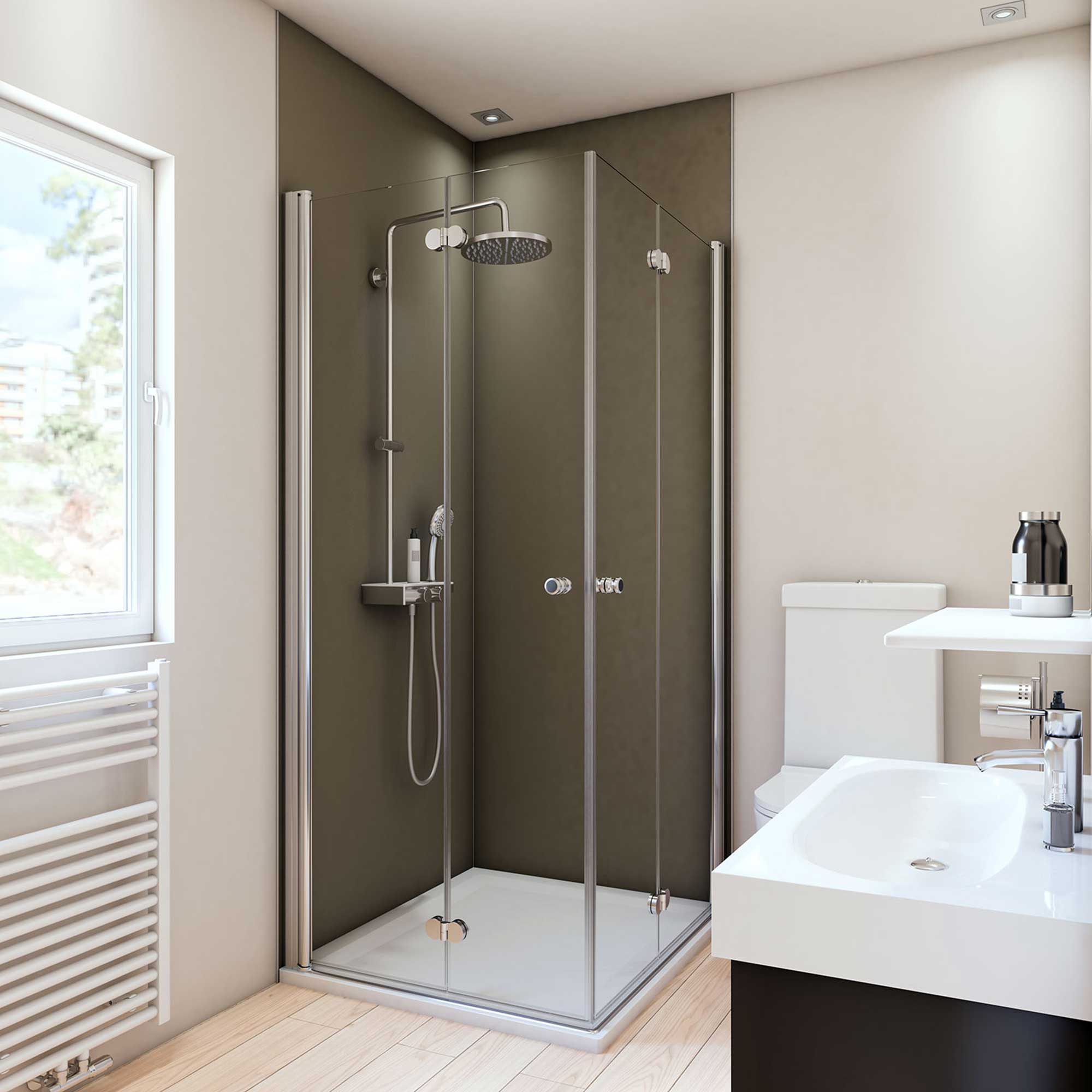 Breuer Duschrückwand mokkafarben 90 x 210 cm