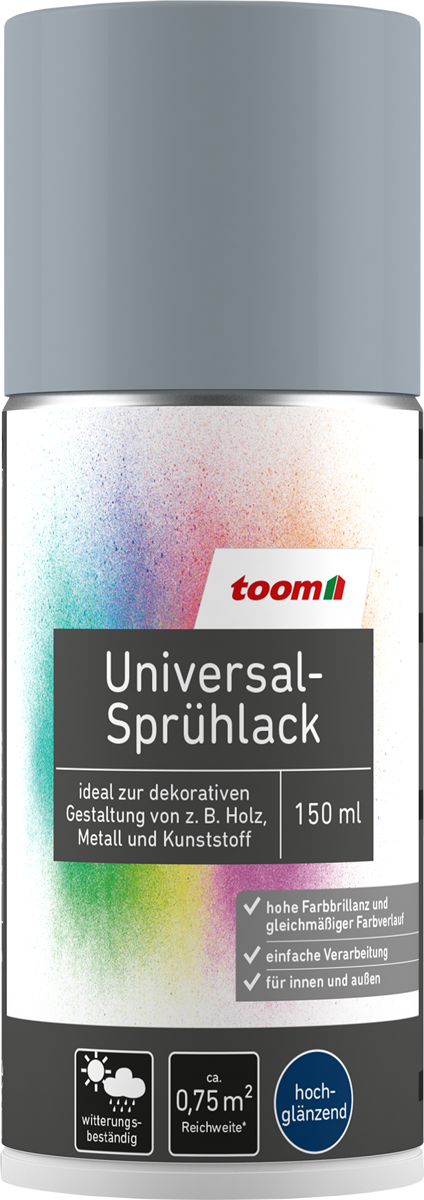 toom Universal-Sprühlack 'Stadtgeflüster' silbergrau glänzend 150 ml