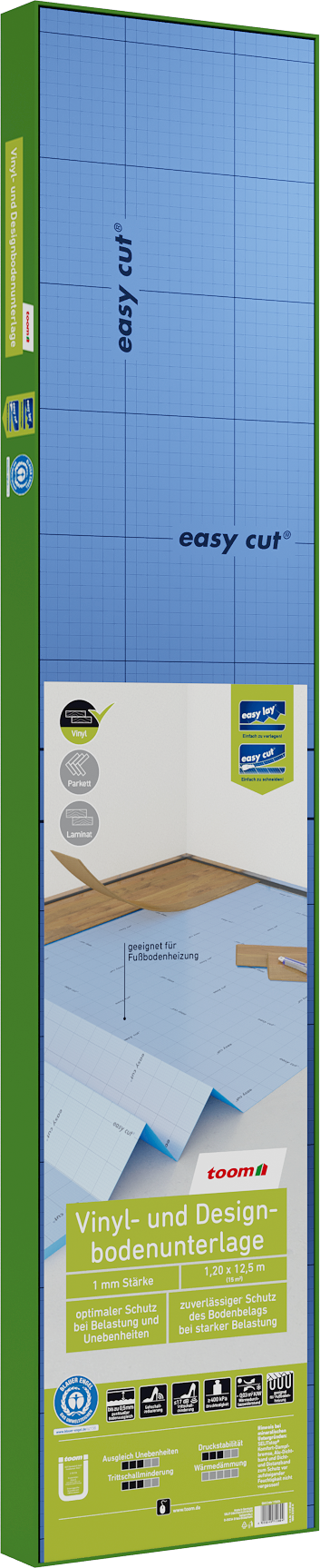 toom Vinyl- und Designbodenunterlage 1 mm, 1,2 x 12,5 m, 15 m²