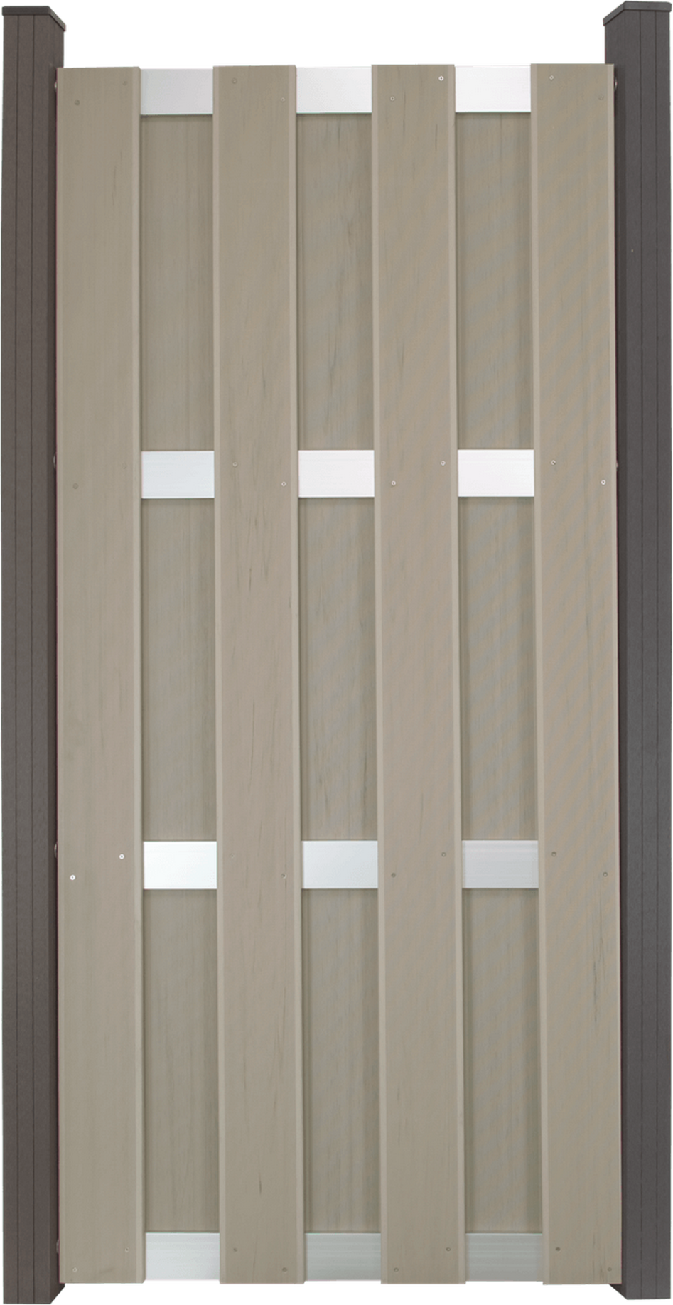 GroJa Zaunelement 'Fertigzaun' BPC/Aluminium hochkant Sandfarben 84,3 x 180 x 3,2 cm