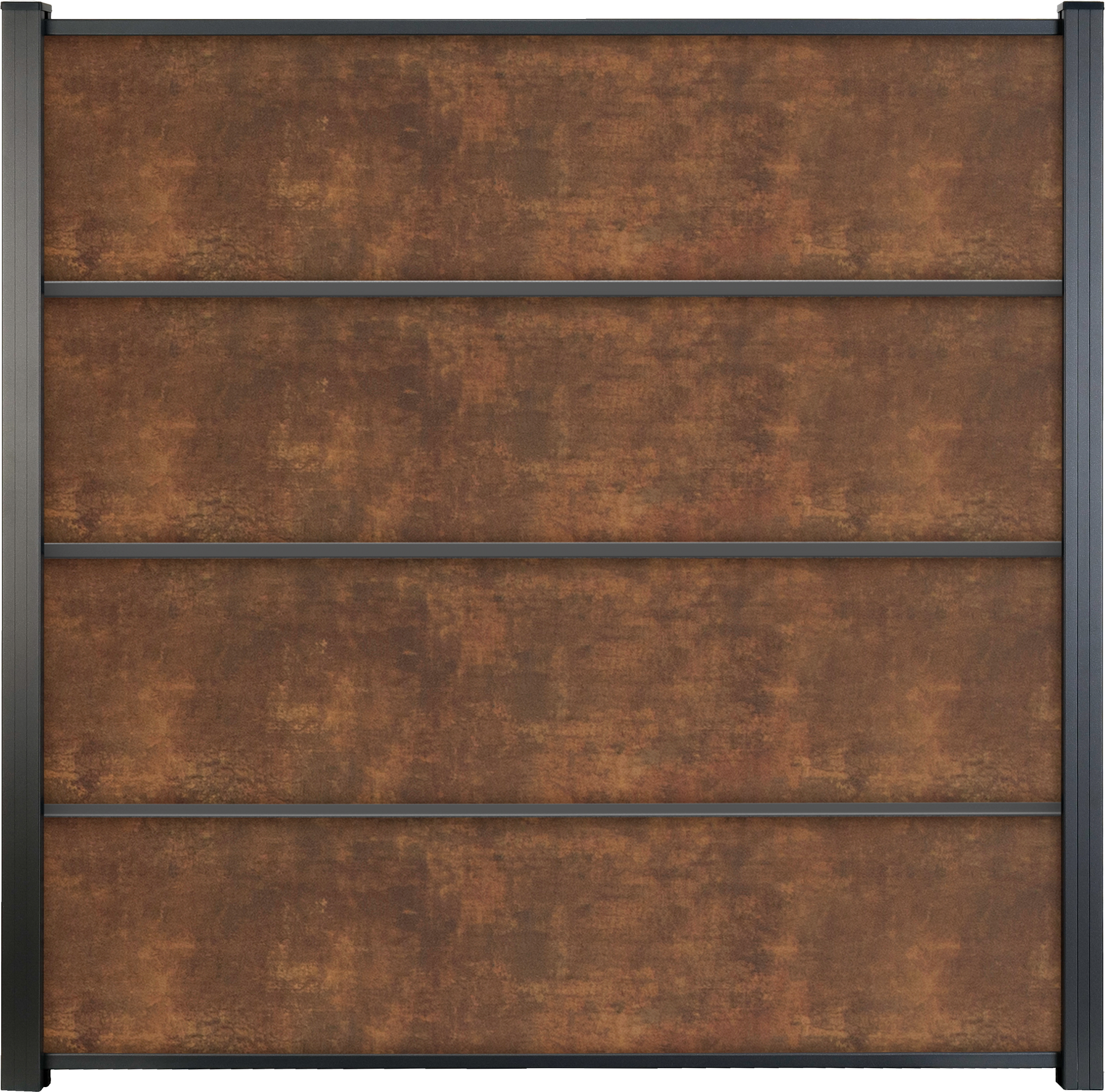 GroJa Steckzaun 'Premo' HPL Rostfarben 180 x 180 cm