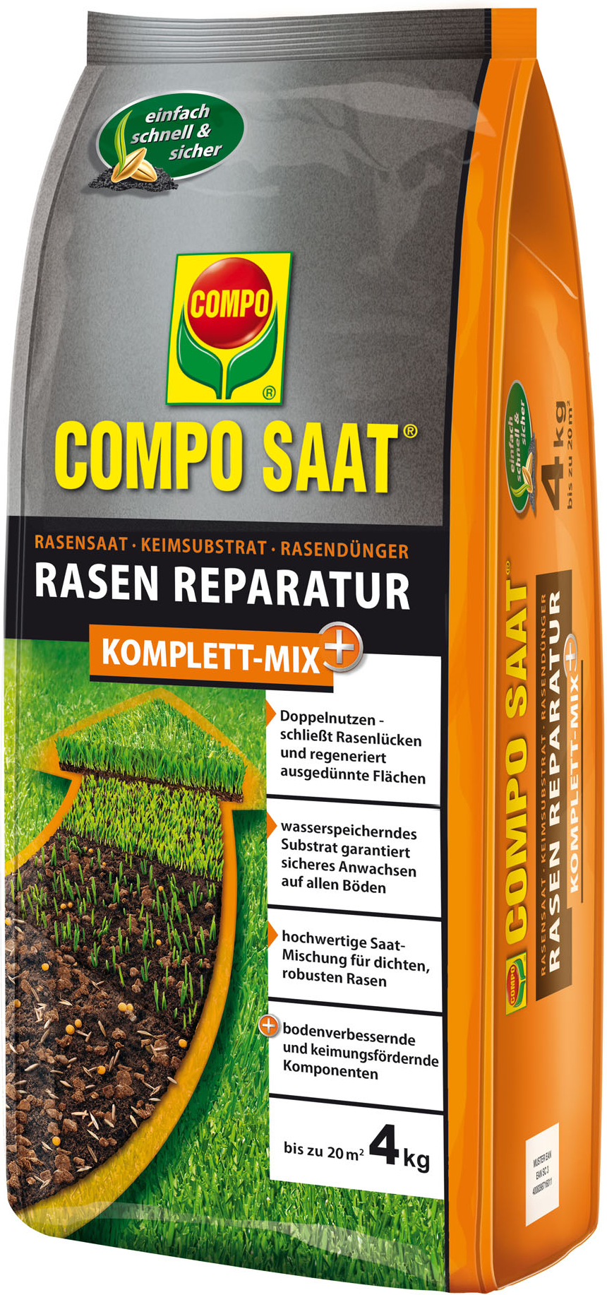 Rasenreparatur 'Compo Saat' Komplett-Mix Plus 4 kg