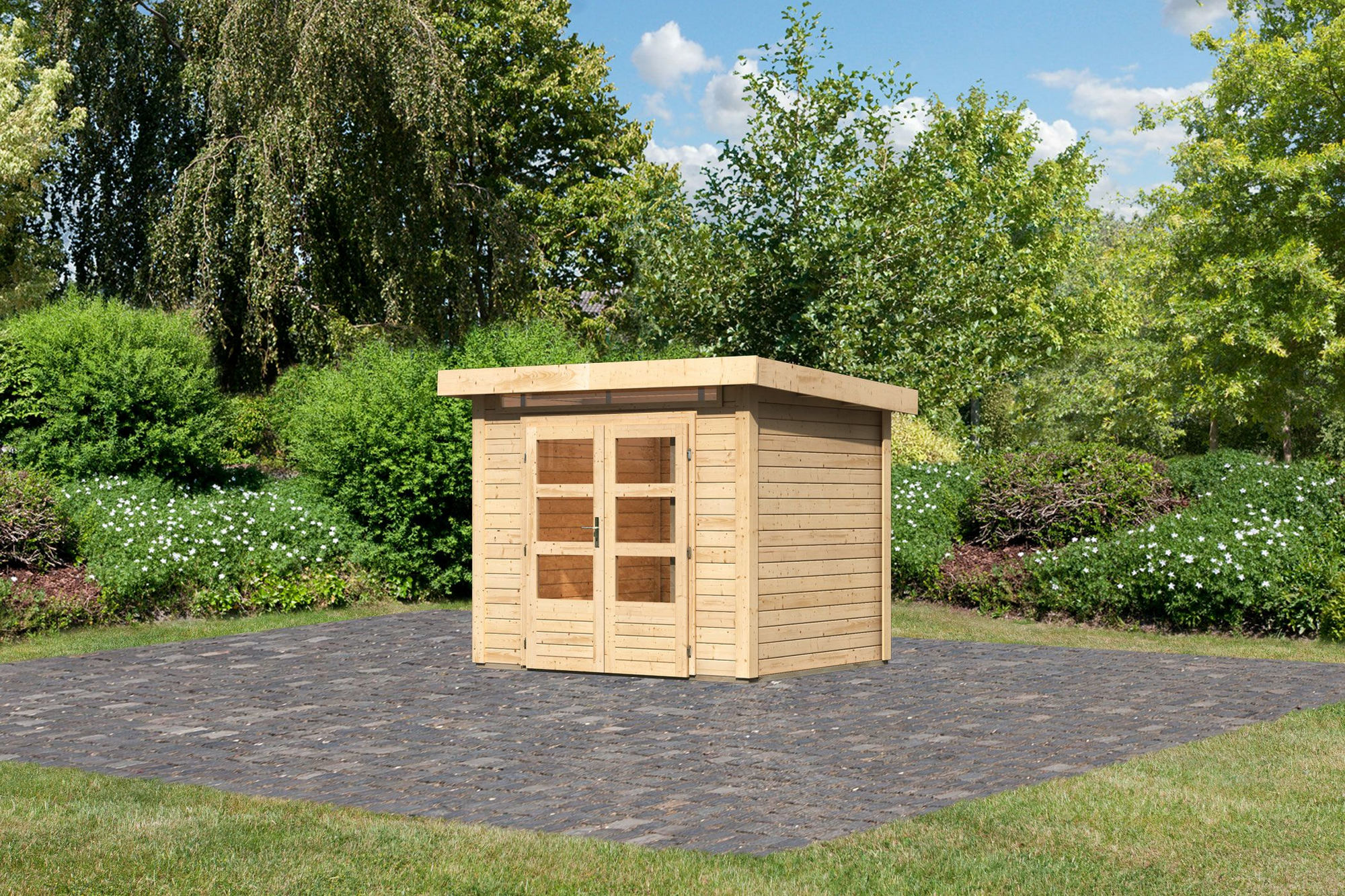 Karibu Gartenhaus 'Landern 2' naturbelassen 276 x 222 x 232 cm