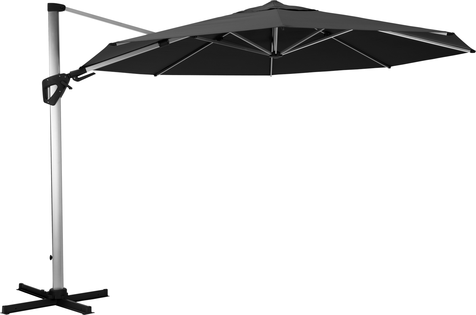 Ampelschirm 'Kreta' anthrazit Ø 346 cm