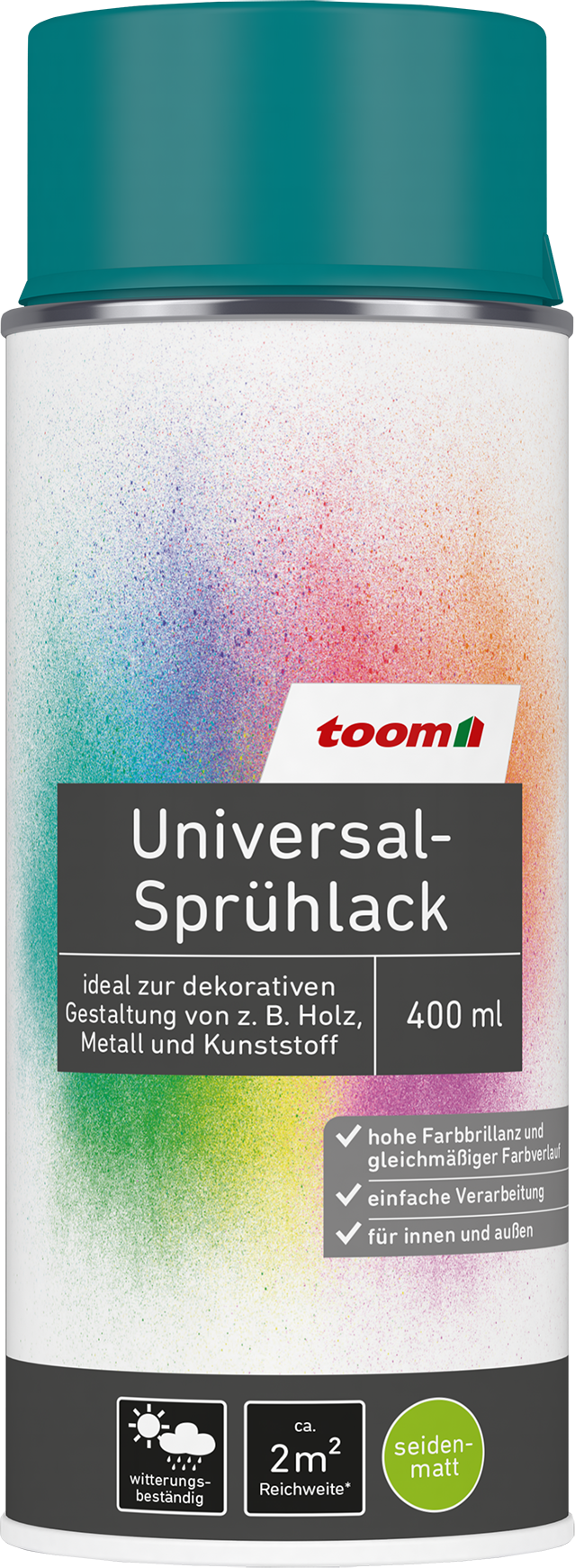 Thumbnail - toom Universal-Sprühlack 'Südseetraum' petrolfarben seidenmatt 400 ml