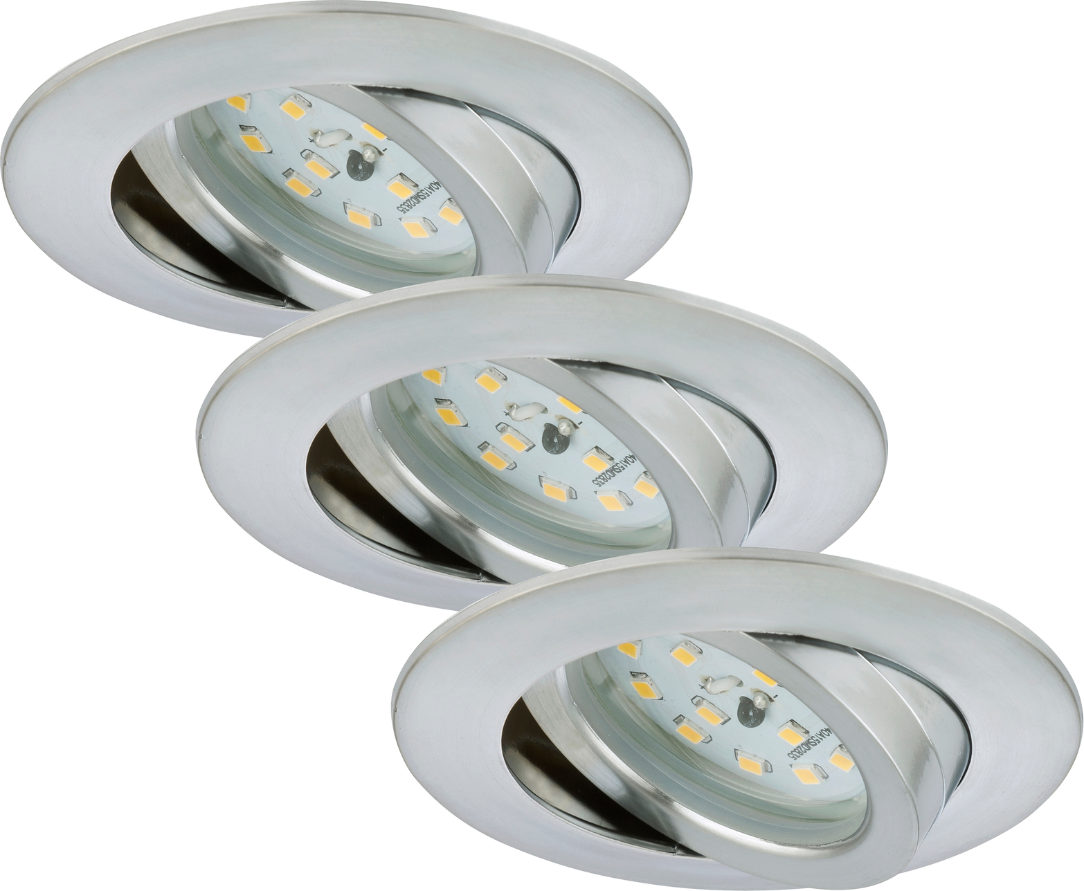 Briloner LED-Einbauleuchte alu 5 W, 3er-Set