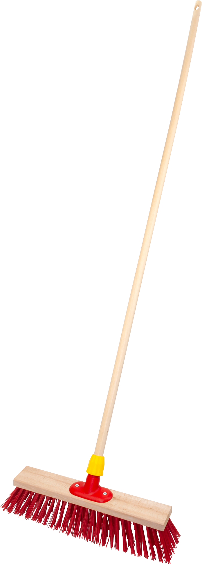 BÜMAG eG Straßenbesen mit Kunststoffstielhalter und Holzstiel Elaston 40 cm rot