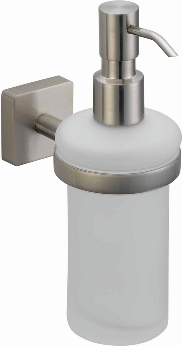 Lenz Seifenspender 'Sky' wandhängend rund nickelfarben/weiß