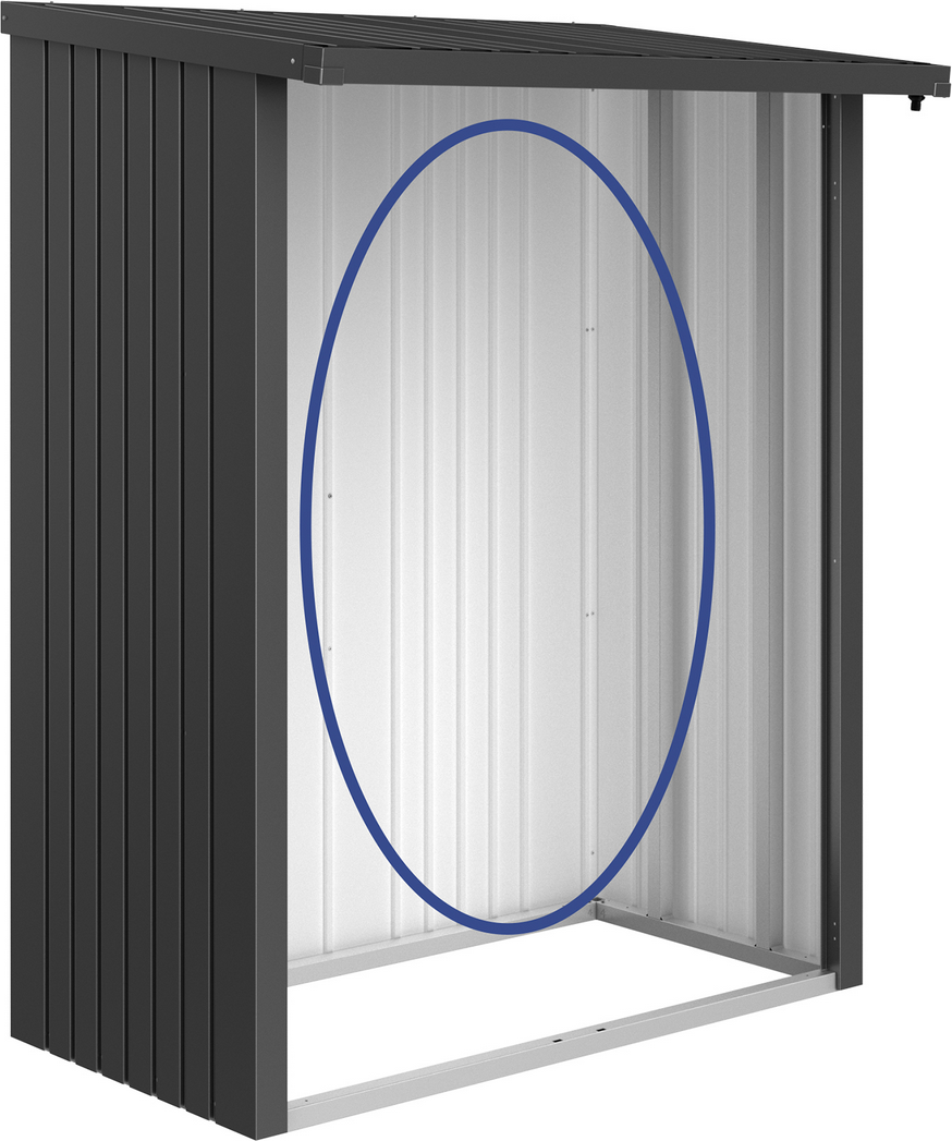 Biohort Rückwand für Gerätehaus 'WoodStock' dunkelgrau Gr. 150
