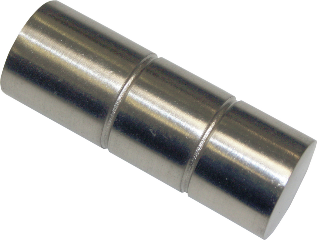 Gardinia Endknopf für Gardinenstange 'Sol' zylinderförmig Ø 16 mm Edelstahl-Optik, 2er-Pack